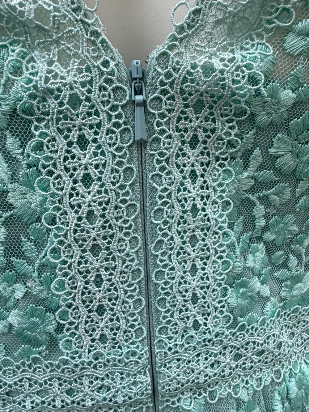 Needle & Thread Mint Green/Aqua Embroidered Lace Maxi Dress - Size 16 NWT - Picture 7 of 11
